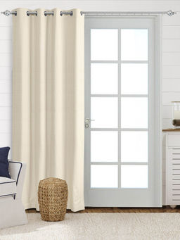 Saral Home - Ivory Waffle Cotton 100% Blackout Curtain (4X9 Feet)