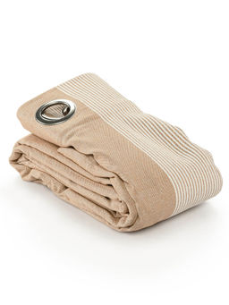 Saral Home - Beige Bamboo Cotton Room Darkening Curtains (4X5 Feet)