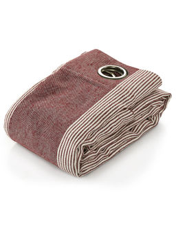 Saral Home - Maroon Bamboo Cotton Room Darkening Curtains (4X5 Feet)