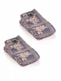 Saral Home - Blue Checkro Cotton Room Darkening Curtains (4X5 Feet)