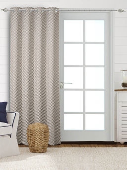 Saral Home - Grey Cotton Room Darkening Curtain (4X9 Feet)