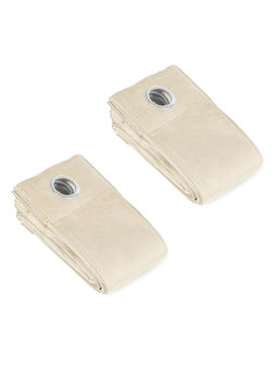 Saral Home - Beige Plain Velvet Room Darkening Curtains (4X5 Feet)