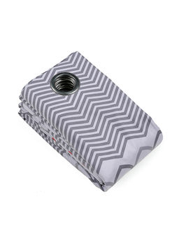 Saral Home - Silver Quite Velvet Digital Print Room Darkening Curtain (4X5 Feet)