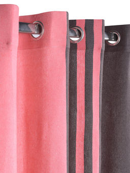 Saral Home - Pink Balanced Cotton Room Darkening Curtains (4X5 Feet)