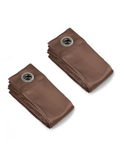 Saral Home - Brown Blackout Velvet Curtains (4X5 Feet)