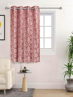 Saral Home - Kanan Cotton Mauve Room Darkening Curtain (4X5 Feet)