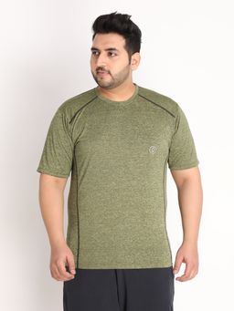 CHKOKKO - Mens Regular Fit Sports T-shirt In Olive