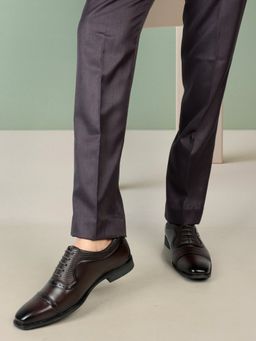 Carlton London - Brown Lace-Ups Square Toe Men Brogues