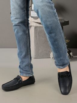 Carlton London - Navy Blue Slip On Round Toe Men Loafers