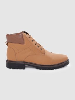 Carlton London - Mustard Lace-Ups Round Toe Men Casual Boots