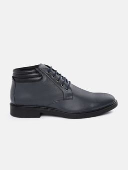 Carlton London - Navy Blue Lace-Ups Round Toe Men Casual Boots