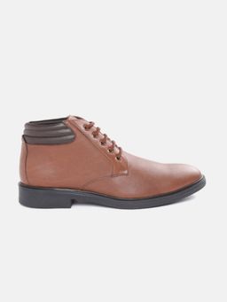 Carlton London - Tan Lace-Ups Round Toe Men Casual Boots