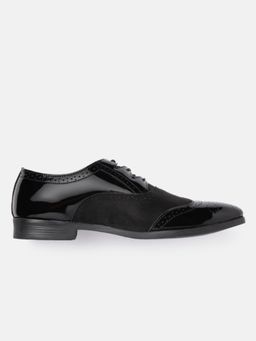 Carlton London - Black Lace-Ups Square Toe Men Brogues