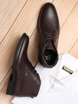 Carlton London - Brown Lace-Ups Round Toe Men Casual Boots