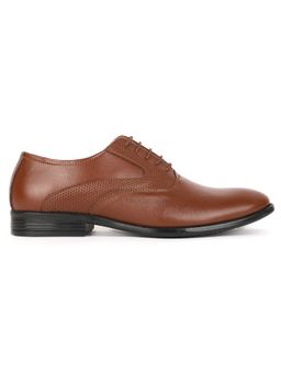 Carlton London - Tan Lace-Ups Round Toe Men Oxfords
