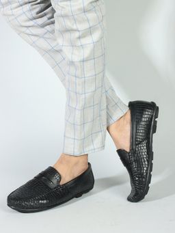 Carlton London - Black Slip On Party Men Loafers