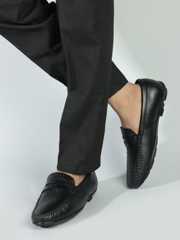 Carlton London - Black Slip On Party Men Loafers