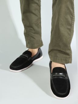 Carlton London - Black Slip On Party Men Loafers