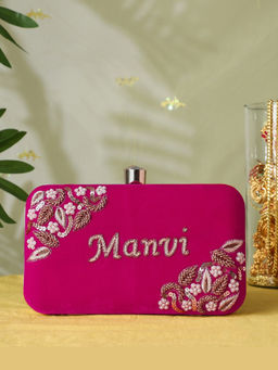 HOUSE OF WEBHIN - Manvi Pink Customised Clutch Bag