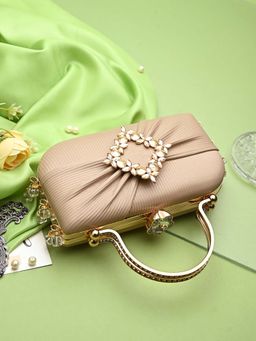 Toobacraft - Handicraft Women Bling Box Clutch Bag Gold Lining Mat Buckle Corner