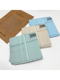 The Tie Hub - Multi-Color Cotton Handkerchiefs - Textured Stripe