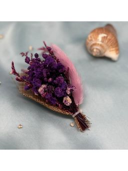 The Tie Hub - Purple & Pink Artificial Flower Boutonniere Lapel Pin