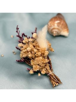 The Tie Hub - Beige & Cream Artificial Flower Boutonniere Lapel Pin