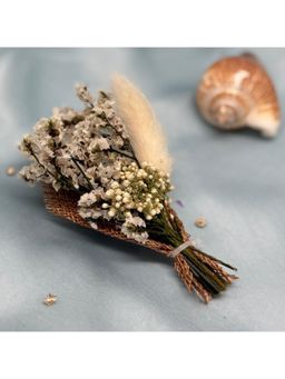 The Tie Hub - White & Green Artificial Flower Boutonniere Lapel Pin