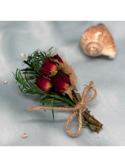 The Tie Hub - Red & Green Artificial Flower Boutonniere Lapel Pin