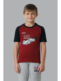 Van Heusen - Boys Smart Tech & Easy Stain Release T-Shirt - Burgundy