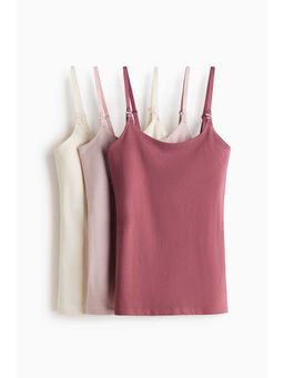 H&M - Women Pink MAMA 3-Pack Nursing Strappy Tops
