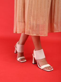 Truffle Collection - Off White Solid Heels