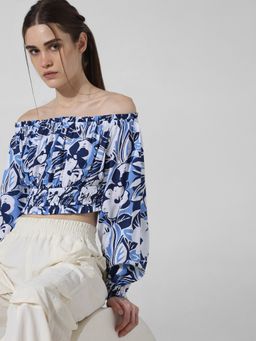 ONLY - Multi-Color Floral Off-Shoulder Crop Top