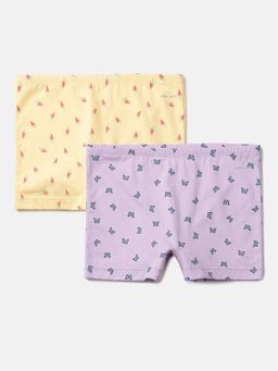 Jockey - SG09 Girls Super Combed Cotton Elastane Printed Shorties - Assorted(Pack of 2)
