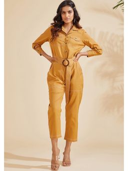 BOHO-CHIC By Sukriti Jain - Utility Mustard Collar Neck Jumpsuit