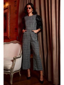 BOHO-CHIC By Sukriti Jain - Monochrome Black Tweed Jumpsuit