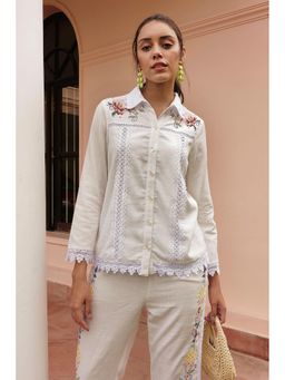 BOHO-CHIC By Sukriti Jain - White Pure Abundance Shirt