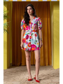 BOHO-CHIC By Sukriti Jain - Vibrant Floral Printed Playsuit