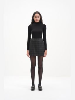THISISDEHI - Black Wool Checks Mini Skirt