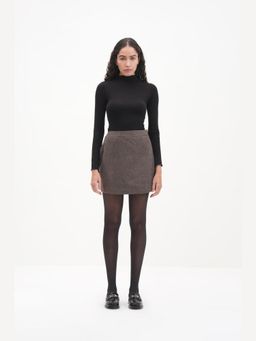 THISISDEHI - Brown Wool Plain Mini Skirt