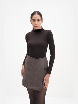 THISISDEHI - Brown Wool Plain Mini Skort