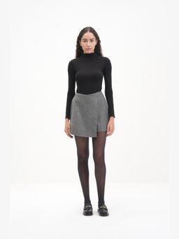 THISISDEHI - Grey Wool Plain Mini Skort
