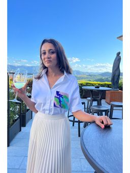 Pallavi Swadi - White Fringe Pocket Shirt