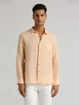 Pepe Jeans - Kingsman Solid Linen Shirt Orange