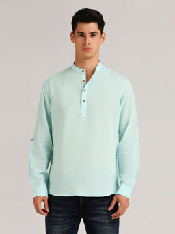 Pepe Jeans - Jaime Solid Cotton Linen Shirt Blue