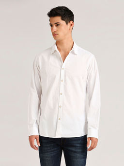 Pepe Jeans - Leonard Solid Seersucker Shirt White