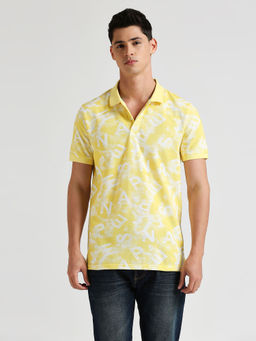 Pepe Jeans - Rasmus All Over Printed Summer Polo T-Shirt Yellow