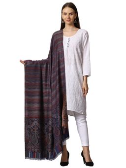 SWI STYLISH - Kashmiri Wool Shawl for Women-Navy Blue