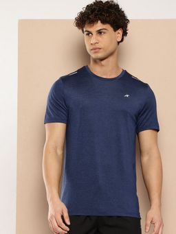 Alcis - Men Navy Blue Reflective Sports T-Shirt