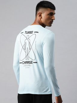 Alcis - Men Light Blue Full Sleeve T-Shirt